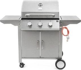 Grill gazowy OKLAHOMA BBQ, 4 palniki, z reduktorem, srebrny Penta CZ
