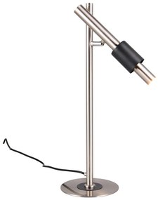 Czarna/w kolorze srebra lampa stołowa LED (wysokość 50 cm) Ikaris – Trio Select