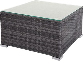 Zestaw polirattanowy MCW-F57 (3-częściowy),  szary, ciemnoszare poduszki z poduszkami dekoracyjnymi