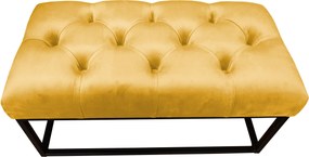 Ławka CHESTERFIELD tkanina Welur loft ławka metal : Kolor Stelaża - Czarny , Kolor tkaniny - VELVET - MG15, Typ tkaniny - Velvet