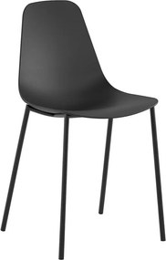 Frida - Czarne krzesło polipropylenowe 4 szt.