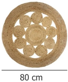 Dywan dekoracyjny z juty, Ø 80 cm, okrągły