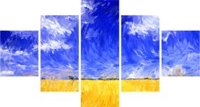 Obraz - Obraz olejny, Złote pole (125x70 cm)