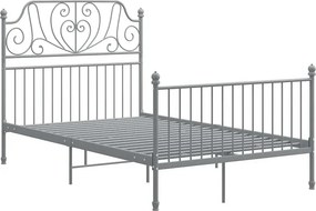 Szare metalowe łóżko z zagłówkiem 120x200 cm P1-L28