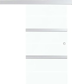 Drzwi przesuwne z hartowanego szkła aluminium 90x205 cm z miękkimi zatrzymywaczami