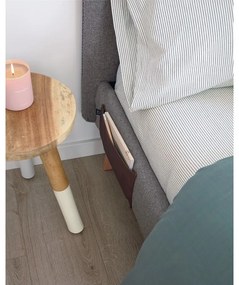 Biały/w naturalnym kolorze stołek z litego drewna munggur Brocsy – Kave Home