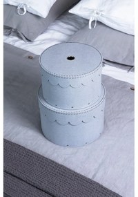 Jasnoszare kartonowe pojemniki z pokrywką zestaw 2 szt. ø 26x17,5 cm Wilma – Bigso Box of Sweden