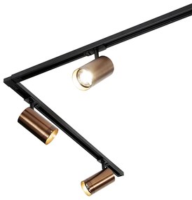 Nowoczesny system szynowy z 5 reflektorami, ciemny brąz, 1-fazowy GU10 70mm - Iconic Jeana Luxe Nowoczesny Oswietlenie wewnetrzne