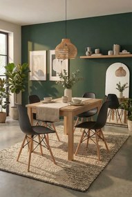 Komplet czarnych krzeseł skandynawskich 4szt. T6-N79