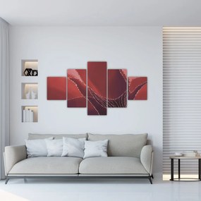 Obraz - Czerwony abstrakcyjny kwiat N⁰2 (125x70 cm)
