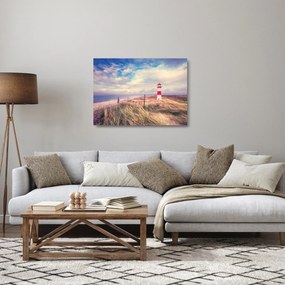 Obraz na szkle - Czerwona latarnia morska (70x50 cm)