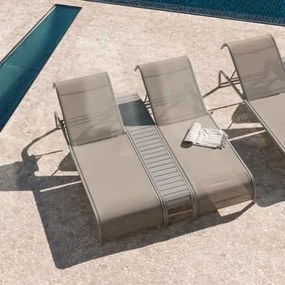 Zestaw 2 Leżaków Rozkładanych I Stolik Boczny Ze Stali Marietta Moka Brown - Sklum