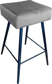 Hoker MAX krzesło barowe tkanina Welur podstawa metalowa : Kolor nogi - Czarna stożek, Kolor tkaniny - VELVET - MG17, Typ siedziska - Siedzisko stałe