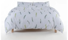 Biało-zielona pościel dwuosobowa z satyny bawełnianej 240x220 cm Marseille Floral – Mila Home Luxury
