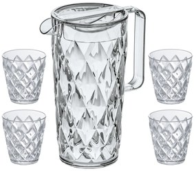 Koziol Dzbanek z 4 szklankami CRYSTAL, 1,6  l