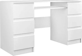 Białe Duże Biurko Do Gabinetu Z Szufladami E4-E99