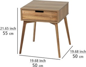 Mini komoda, stolik pomocniczy z szufladą, drewno olchowe, WENKO