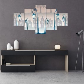 Obraz - Kruki strzegące miasta (125x70 cm)
