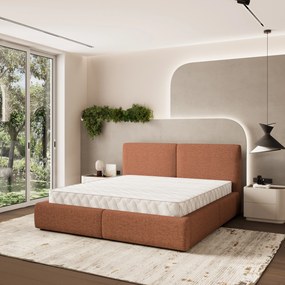 Masseno Łóżko tapicerowane FELURO z pojemnikiem na pościel 160x200 cm - Miedziany, NEVE 52