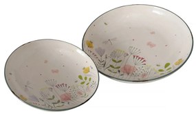 Talerze w kwiaty polne FLORINA, ceramiczne, 2 sztuki
