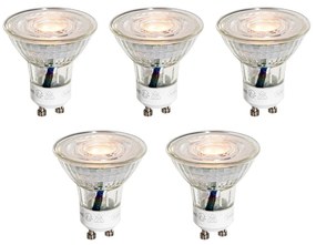 Zestaw 5 przezroczystych żarówek LED GU10 50mm 3W 200 lm 2200K