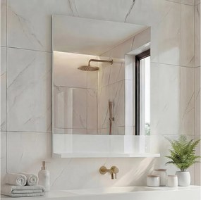 Lustro ścienne z półką MCW-B19,  białe