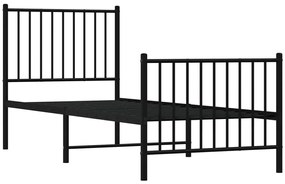 Czarne metalowe łózko pojedyncze 80x200 cm - Fiver