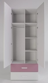 Młodzieżowa szafa dwudrzwiowa kaszmir + róż F8-R50