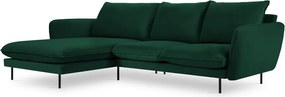 Ciemnozielony aksamitny narożnik (lewostronny) Vienna – Cosmopolitan Design