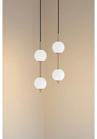 Metalowa lampa wisząca LED w kolorze mosiądzu ze szklanym kloszem ø 12 cm Audrey – UMAGE