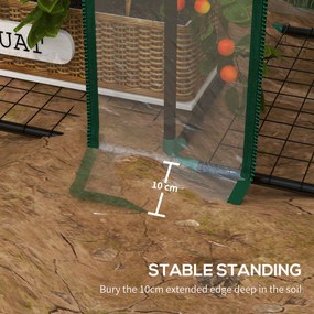 Outsunny mini-szklarnia, 3 poziomy, 6 półek drucianych, 2 otwory, folia plastikowa, Przezroczysty | Aosom PL