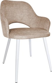 Krzesło Milano tkanina Vogue noga metalowa : Kolor nogi - Biały stożek, Kolor tkaniny - VOGUE - VOGUE 3, Typ siedziska - Siedzisko stałe