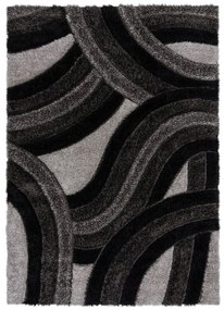 Czarno-szary dywan tkany ręcznie z włókien z reyklingu 160x230 cm Velvet – Flair Rugs