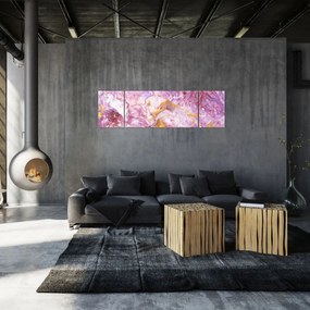 Obraz - Różwa abstrakcja (170x50 cm)