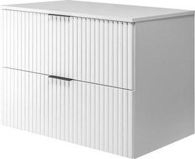 Szafka pod umywalkę, Biały, 80 x 57 x 46 cm, uchwyt czarny + Blat