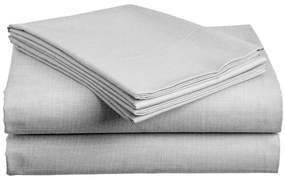 PrzytulneMieszkanie.pl Bawełniane prześcieradło SLUB 140x240 cm jasnoszare, 100% bawełna Rozmiar: 140 x 240 cm