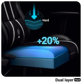 Fotel gamingowy Diablo X-One 2.0 Normal Size, czarno-biały