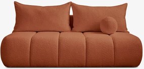 Sofa z Funkcją Spania SARIA Ruda Boucle Nowoczesna