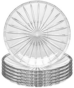 Altom Komplet szklanych talerzy płytkich Venus 25 cm, 6 szt.