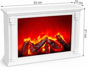 Kominek dekoracyjny LED w stylu klasycznym, 10 x 33 x 21 cm