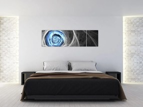 Obraz - Abstrakcyjny niebieski róż (170x50 cm)