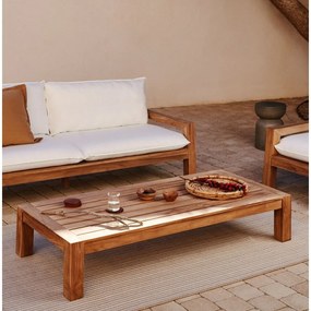 Stolik z litego drewna tekowego 76x153 cm Forcanera – Kave Home