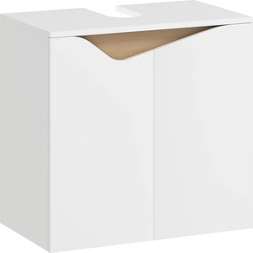 HOMCOM Szafka pod umywalkę, szafka łazienkowa z drzwiami Soft-Close, biały, 60 x 35 x 57,9 cm | Aosom PL