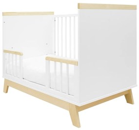 New Baby Łóżeczko dziecięce Marcus z barierką,białe/naturalne