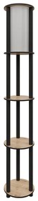 Lampa podłogowa z półeczkami 1xE27/40W/230V 150 cm czarny/brązowy