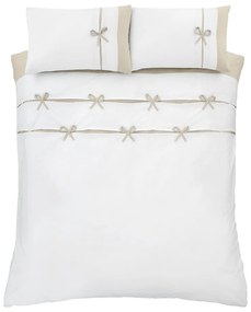 Biała pościel dwuosobowa 230x220 cm Milo Bow – Catherine Lansfield