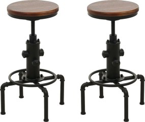 Stołek barowy MCW-N23 (zestaw 2 szt.),  brązowy