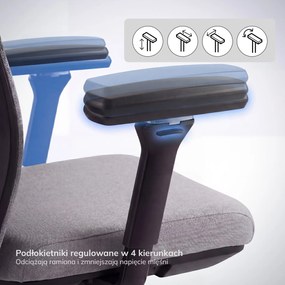 Fotel biurowy ergonomiczny szary VECTOR