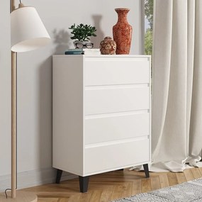 Komoda Scandi 4S BIAŁY, 4 szuflady, na nóżkach, 39/70/99,5