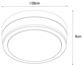 Zewnetrzna Nowoczesna lampa sufitowa czarna 28 cm IP44 - Flavi Nowoczesny Oswietlenie zewnetrzne